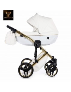 Junama Trio Diamond Individual Pelle Bianco con Telaio Oro Giallo 04
