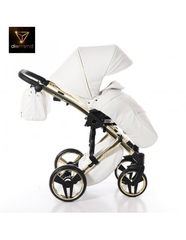 Junama Trio Diamond Individual Pelle Bianco con Telaio Oro Giallo 04