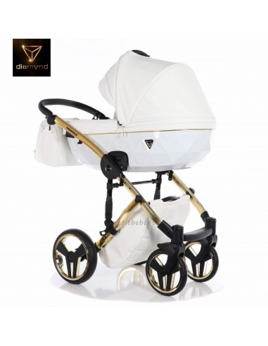 Junama Trio Diamond Individual Pelle Bianco con Telaio Oro Giallo 04