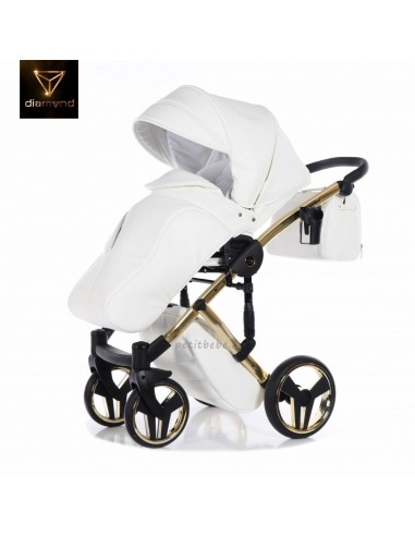Junama Trio Diamond Individual Pelle Bianco con Telaio Oro Giallo 04