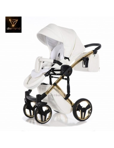 Junama Trio Diamond Individual Pelle Bianco con Telaio Oro Giallo 04