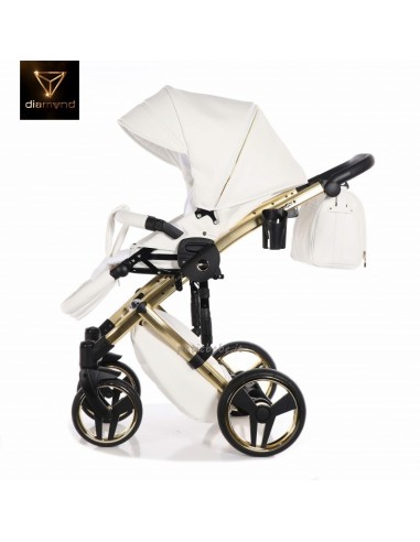Junama Trio Diamond Individual Pelle Bianco con Telaio Oro Giallo 04