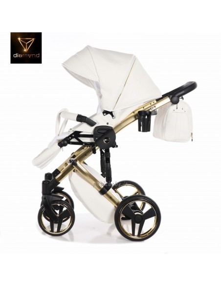 Junama Trio Diamond Individual Pelle Bianco con Telaio Oro Giallo 04
