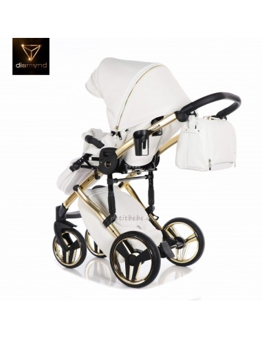 Junama Trio Diamond Individual Pelle Bianco con Telaio Oro Giallo 04