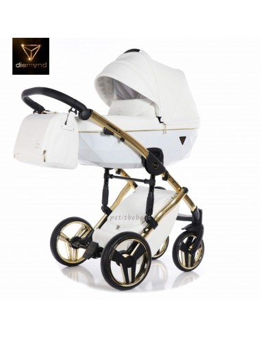 Junama Trio Diamond Individual Pelle Bianco con Telaio Oro Giallo 04
