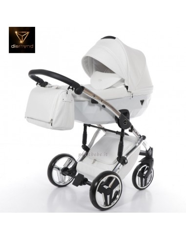 Junama Trio Diamond Individual Pelle Bianco con Telaio Cromato 05
