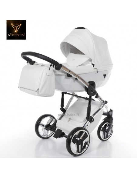 Junama Trio Diamond Individual Pelle Bianco con Telaio Cromato 05