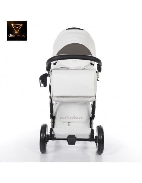 Junama Trio Diamond Individual Pelle Bianco con Telaio Cromato 05