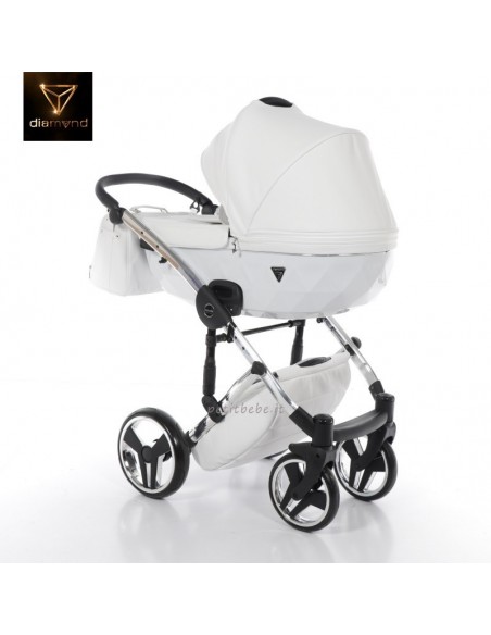 Junama Trio Diamond Individual Pelle Bianco con Telaio Cromato 05