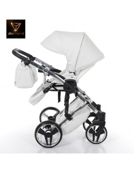 Junama Trio Diamond Individual Pelle Bianco con Telaio Cromato 05
