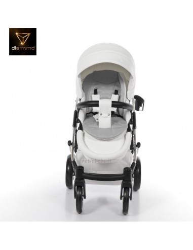 Junama Trio Diamond Individual Pelle Bianco con Telaio Cromato 05