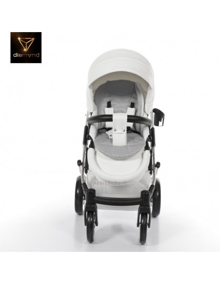 Junama Trio Diamond Individual Pelle Bianco con Telaio Cromato 05