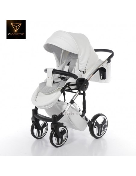 Junama Trio Diamond Individual Pelle Bianco con Telaio Cromato 05