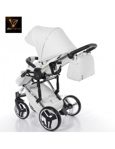 Junama Trio Diamond Individual Pelle Bianco con Telaio Cromato 05
