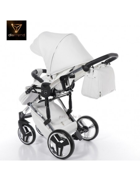 Junama Trio Diamond Individual Pelle Bianco con Telaio Cromato 05