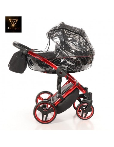 Junama Trio Diamond Individual Tessuto Nero e Telaio Rosso 01