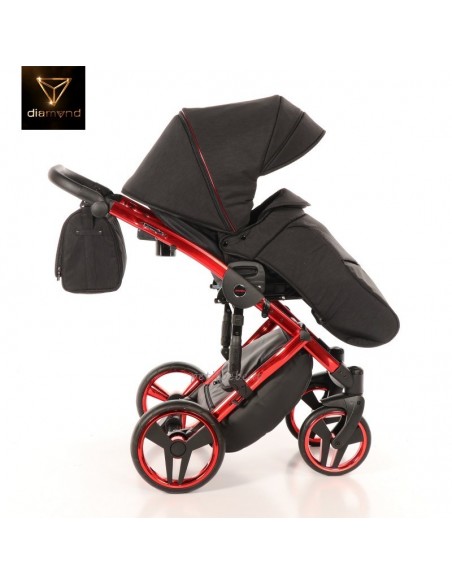 Junama Trio Diamond Individual Tessuto Nero e Telaio Rosso 01