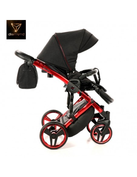 Junama Trio Diamond Individual Tessuto Nero e Telaio Rosso 01