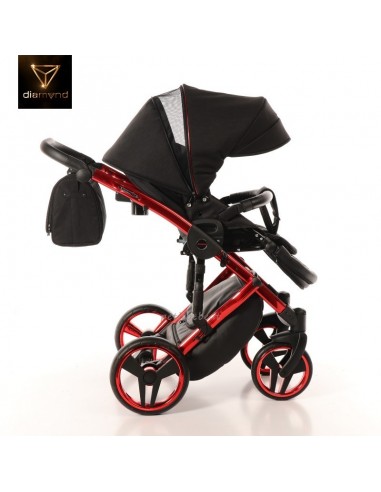 Junama Trio Diamond Individual Tessuto Nero e Telaio Rosso 01