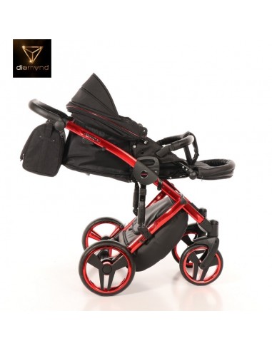 Junama Trio Diamond Individual Tessuto Nero e Telaio Rosso 01