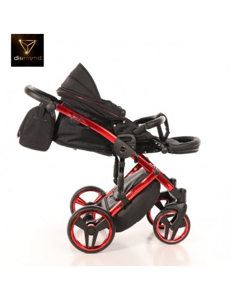 Junama Trio Diamond Individual Tessuto Nero e Telaio Rosso 01