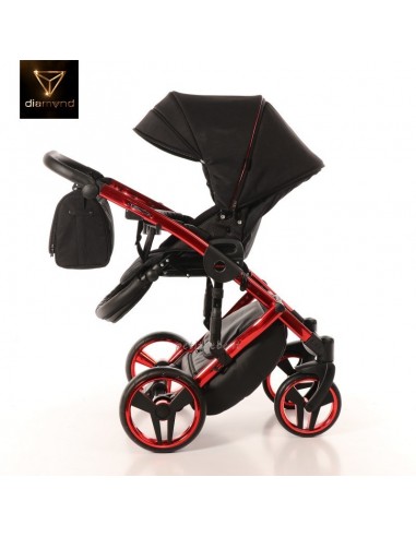 Junama Trio Diamond Individual Tessuto Nero e Telaio Rosso 01