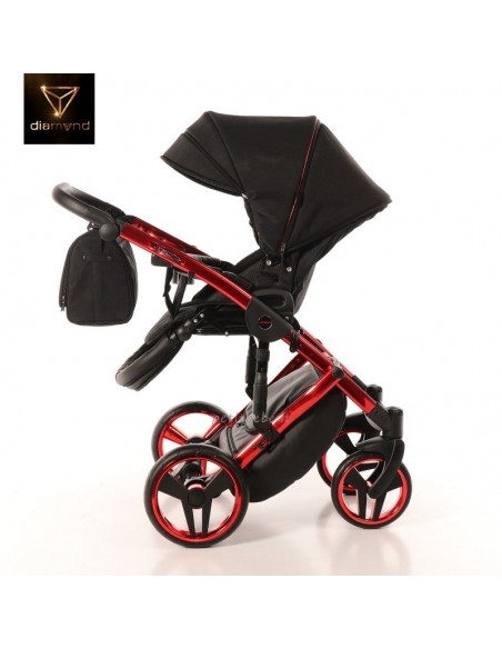 Junama Trio Diamond Individual Tessuto Nero e Telaio Rosso 01