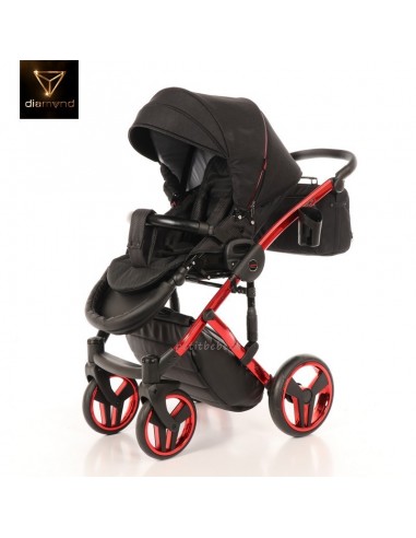 Junama Trio Diamond Individual Tessuto Nero e Telaio Rosso 01