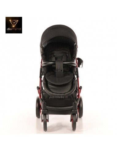 Junama Trio Diamond Individual Tessuto Nero e Telaio Rosso 01