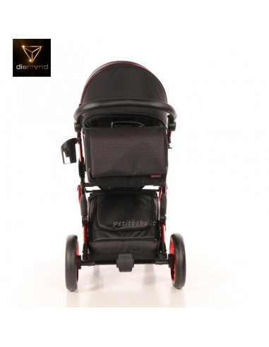 Junama Trio Diamond Individual Tessuto Nero e Telaio Rosso 01