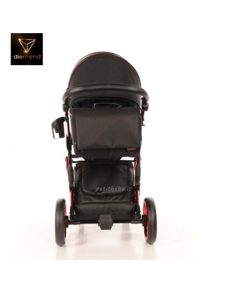 Junama Trio Diamond Individual Tessuto Nero e Telaio Rosso 01