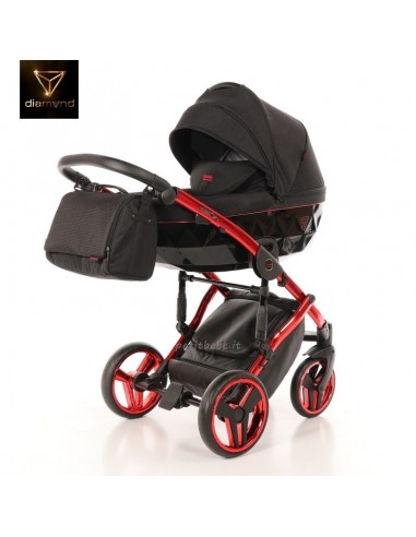 Junama Trio Diamond Individual Tessuto Nero e Telaio Rosso 01