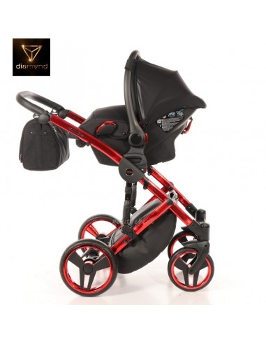 Junama Trio Diamond Individual Tessuto Nero e Telaio Rosso 01