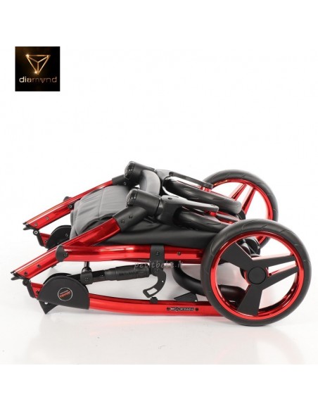 Junama Trio Diamond Individual Tessuto Nero e Telaio Rosso 01