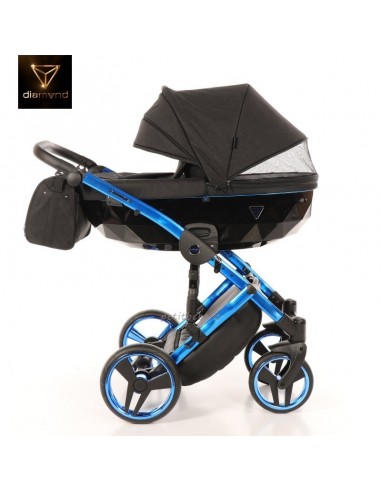 Junama Trio Diamond Individual Tessuto Nero e Telaio Blu 02