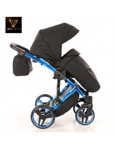 Junama Trio Diamond Individual Tessuto Nero e Telaio Blu 02