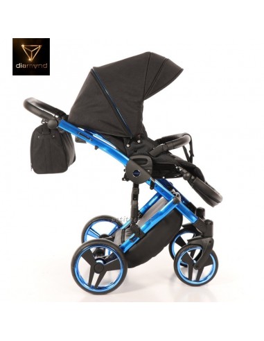 Junama Trio Diamond Individual Tessuto Nero e Telaio Blu 02