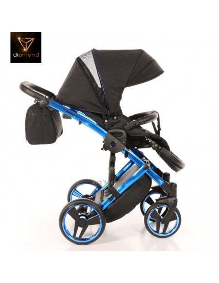 Junama Trio Diamond Individual Tessuto Nero e Telaio Blu 02