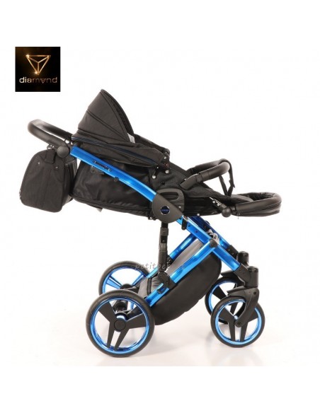 Junama Trio Diamond Individual Tessuto Nero e Telaio Blu 02