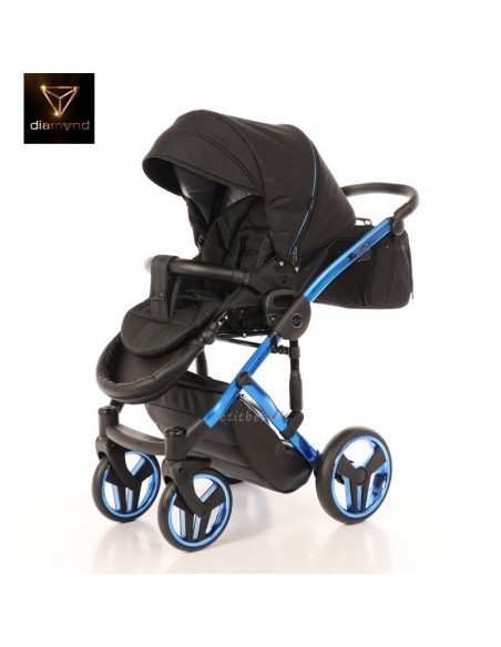 Junama Trio Diamond Individual Tessuto Nero e Telaio Blu 02