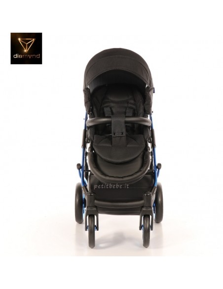 Junama Trio Diamond Individual Tessuto Nero e Telaio Blu 02