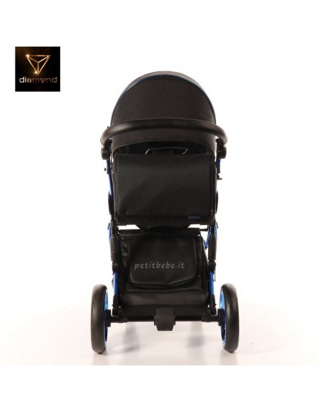 Junama Trio Diamond Individual Tessuto Nero e Telaio Blu 02