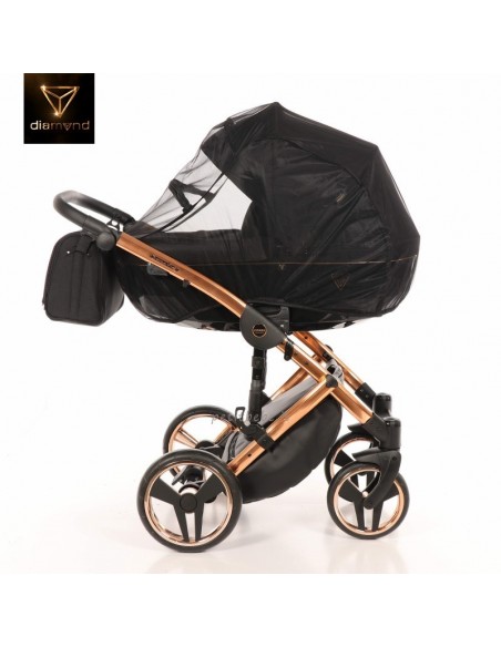 Junama Trio Diamond Individual Tessuto Nero e Telaio Oro Rosa 03