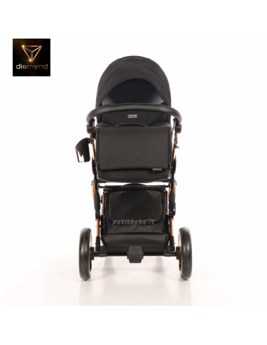 Junama Trio Diamond Individual Tessuto Nero e Telaio Oro Rosa 03