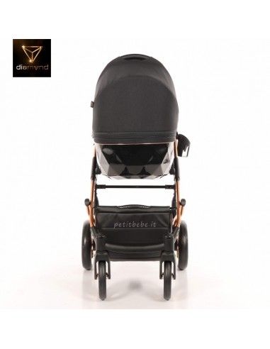 Junama Trio Diamond Individual Tessuto Nero e Telaio Oro Rosa 03