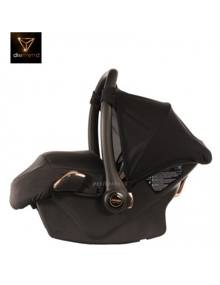 Junama Trio Diamond Individual Tessuto Nero e Telaio Oro Rosa 03