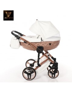 Junama Trio Diamond Mirror Satin Pelle Bianco e Champagne 05 2