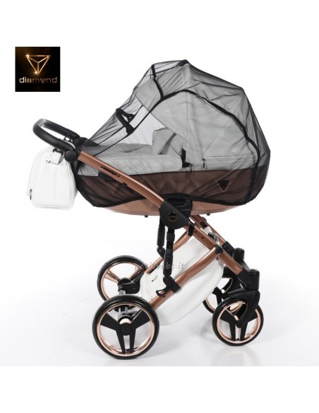 Junama Trio Diamond Mirror Satin Pelle Bianco e Champagne 05