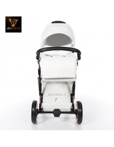 Junama Trio Diamond Mirror Satin Pelle Bianco e Champagne 05