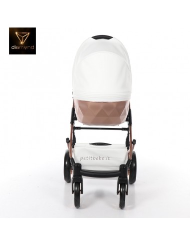 Junama Trio Diamond Mirror Satin Pelle Bianco e Champagne 05